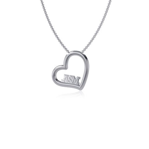 Florida A&M Rattlers Heart Pendant Necklace - Silver
