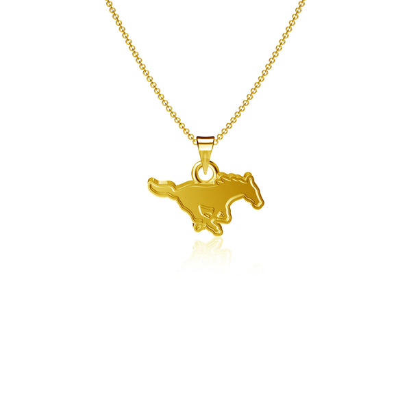 Southern Methodist Mustangs Pendant Necklace - Gold