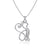 Cat Silhouette Pendant Necklace - Silver