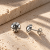 Basketball Stud Earrings - Silver