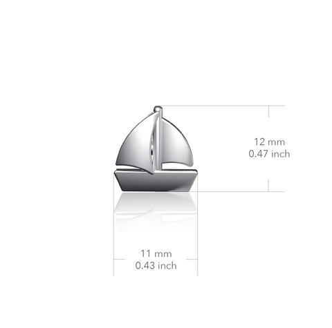 Sail Boat Dangle Earrings - Silver