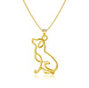 Labrador Silhouette Pendant Necklace - Gold