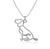 Beagle Silhouette Pendant Necklace - Silver