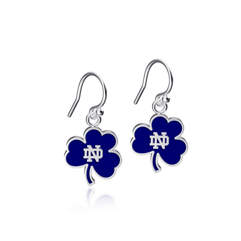 University of Notre Dame Shamrock Dangle Earrings - Enamel
