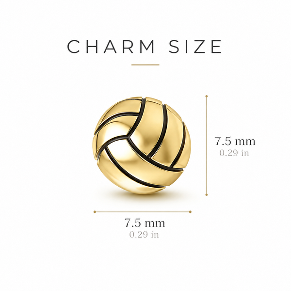 Volleyball Pendant Necklace - Gold