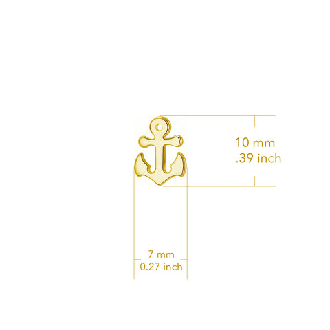 Anchor Stud Earrings - Gold