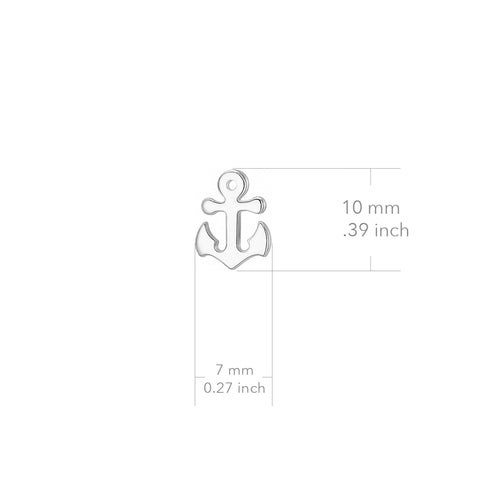Anchor Stud Earrings - Silver