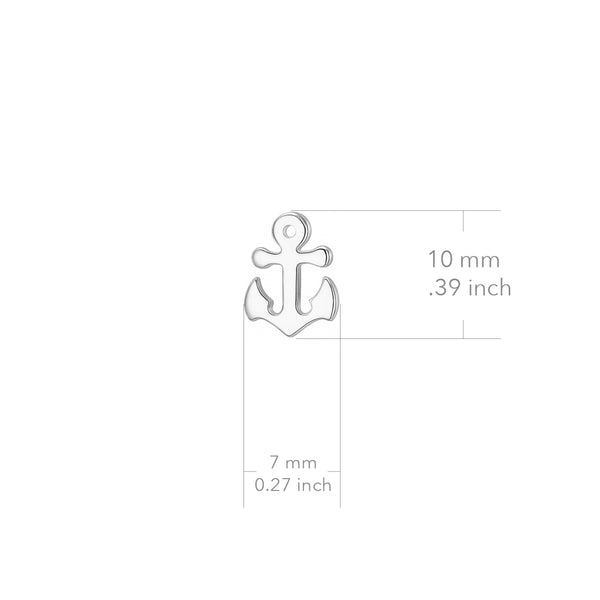 Anchor Stud Earrings - Silver