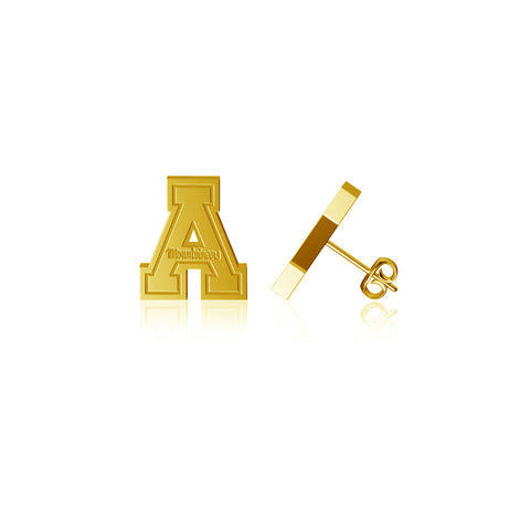 Appalachian State Mountaineers Post Earrings - Gold Plated