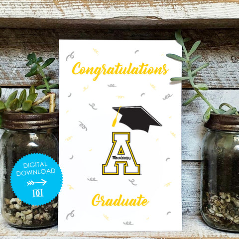 Appalachian State Mountaineers Grad Card - Digital Download