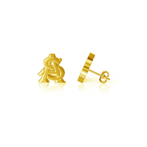 Arizona State Sun Devils Post Earrings - Gold over Silver