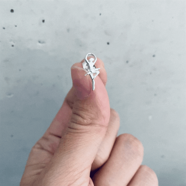 Ballet Dancer Stud Earrings - Silver