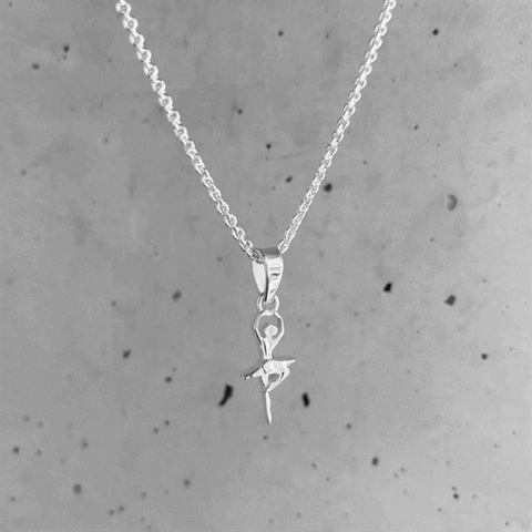 Ballet Dancer Silver Pendant Necklace