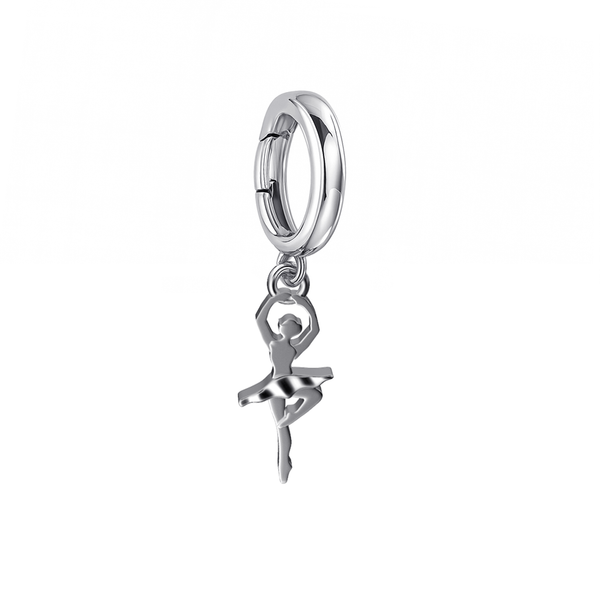 Ballet Dancer Bracelet Charm - Silver
