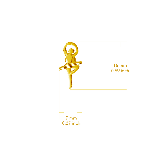 Ballet Dancer Pendant Necklace - Gold