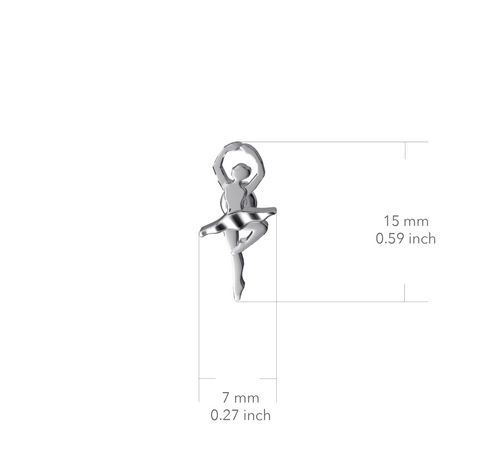 Ballet Dancer Dangle Earrings - Silver