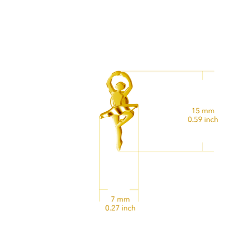 Ballet Dancer Post Earrings - Gold Plated