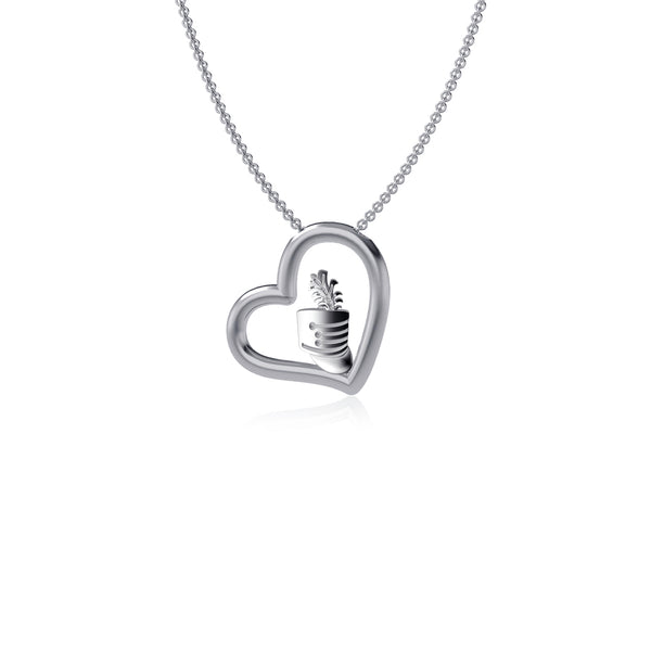 Marching Band Heart Necklace - Silver