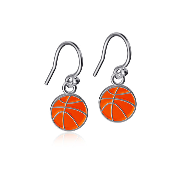 Basketball Dangle Earrings - Silver