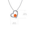 Basketball Heart Pendant Necklace - Silver