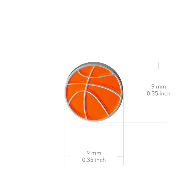 Basketball Stud Earrings - Silver
