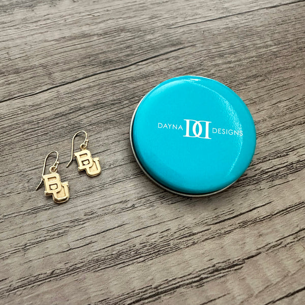 Baylor Bears Dangle Earrings - Gold