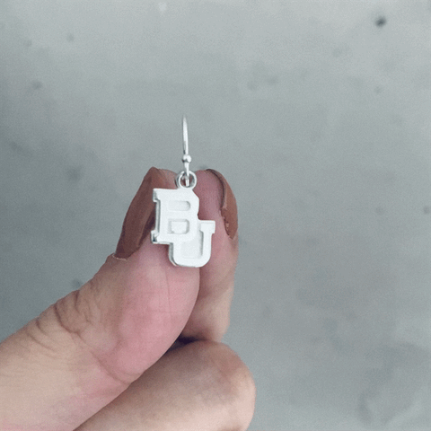 Baylor Bears Dangle Earrings - Silver