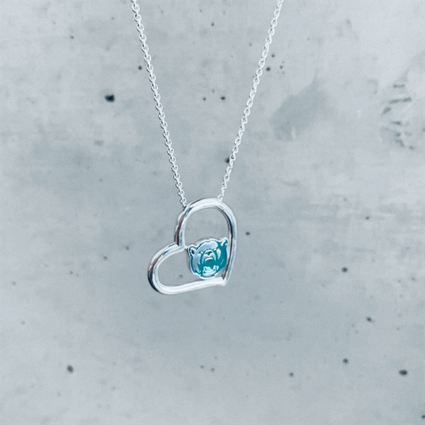 Baylor Bears Silver Heart Pendant Necklace