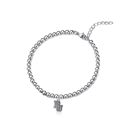 Baylor Bears Silver Beaded Bracelet