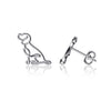 Beagle Stud Earrings - Silver