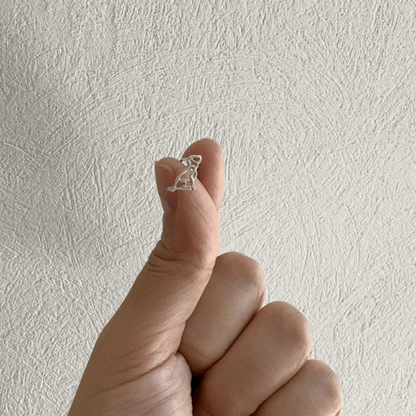 Beagle Stud Earrings - Silver
