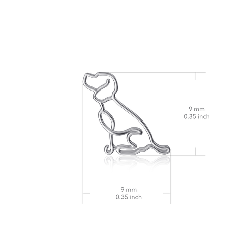 Beagle Stud Earrings - Silver