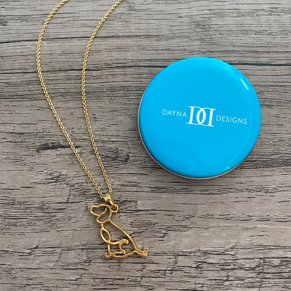 Beagle Pendant Necklace - Gold