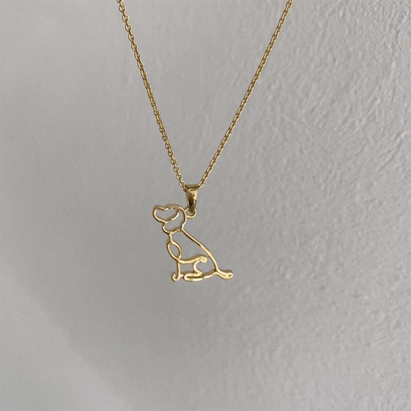 Beagle Pendant Necklace - Gold