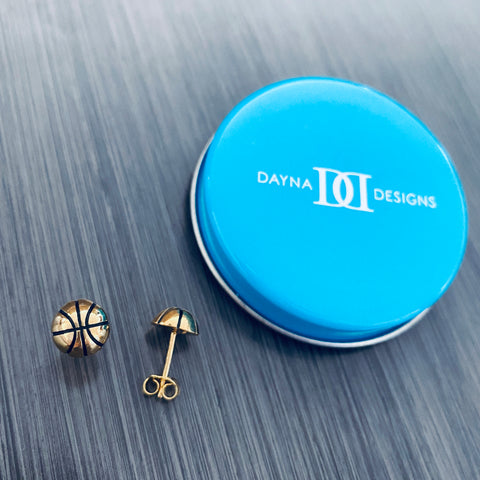 Basketball Stud Earrings - Gold