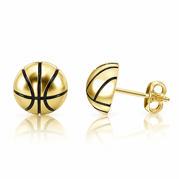 Basketball Stud Earrings - Gold