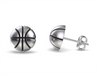 Basketball Stud Earrings - Silver