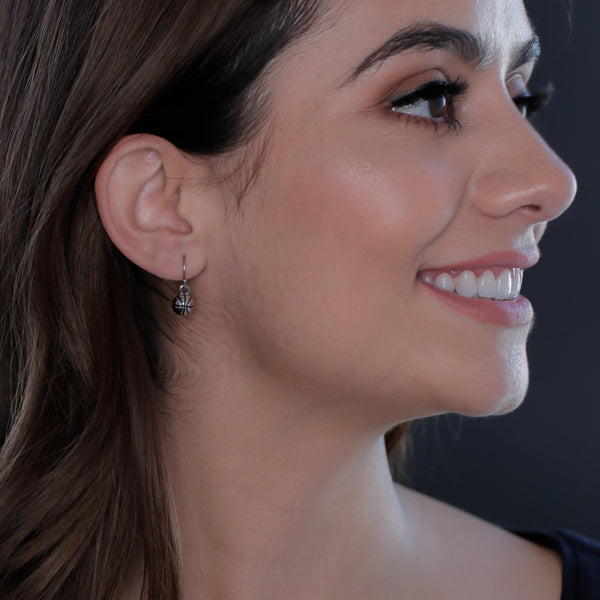 Basketball Dangle Earrings - Silver