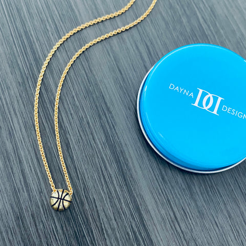 Basketball Pendant Necklace - Gold