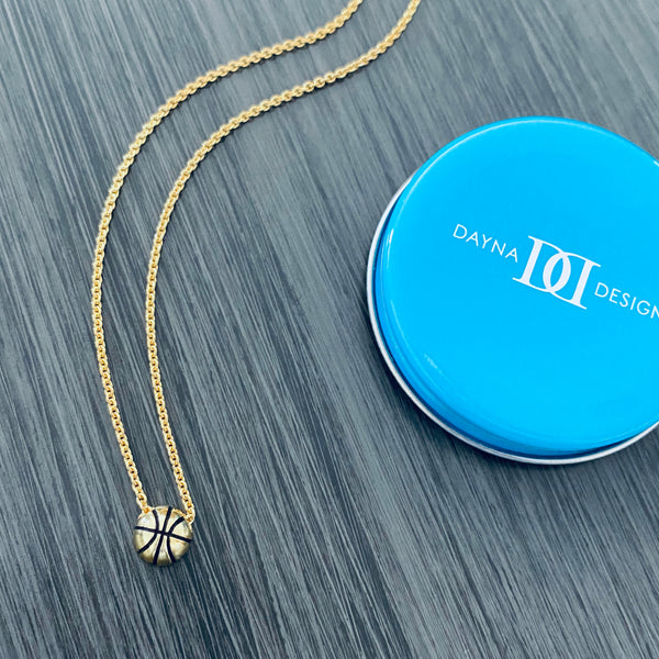 Basketball Pendant Necklace - Gold