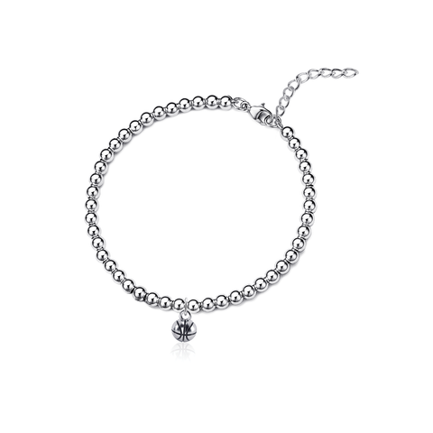 Basketball Silver Beaded Bracelet
