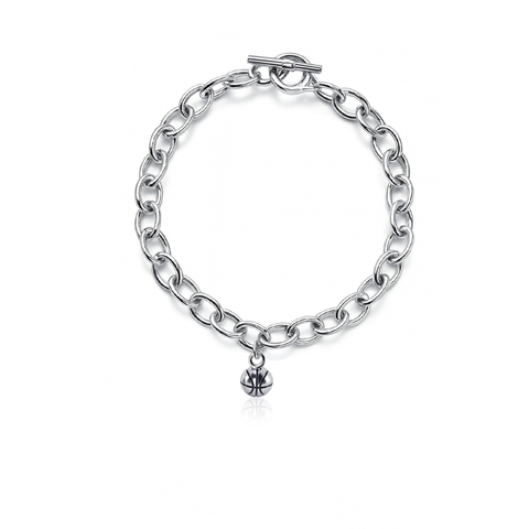 Basketball Link Bracelet - Silver