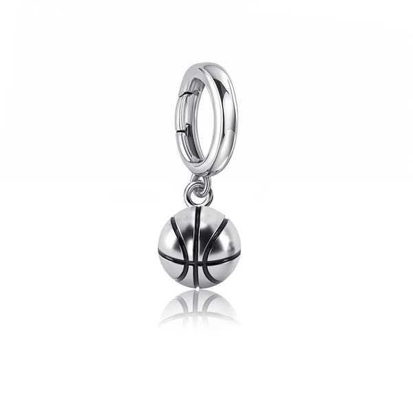 Basketball Bracelet Charm - Silver