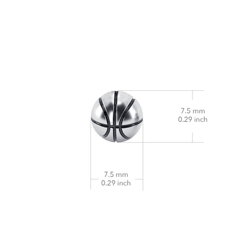 Basketball Bracelet Charm - Silver