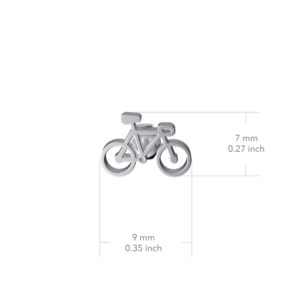 Bicycle Stud Earrings - Silver