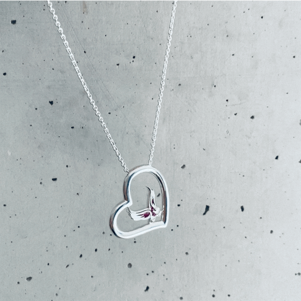 Boston College Eagles Heart Pendant Necklace - Enamel