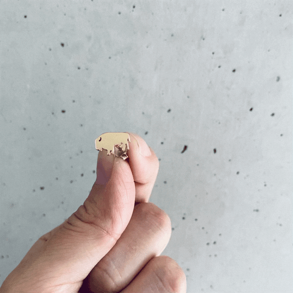 Buffalo Stud Earrings - Gold