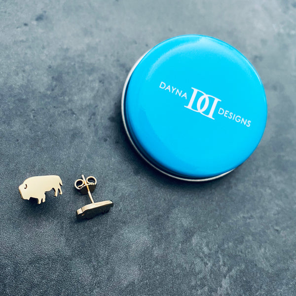 Buffalo Stud Earrings - Gold