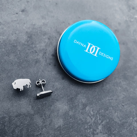 Buffalo Stud Earrings - Silver