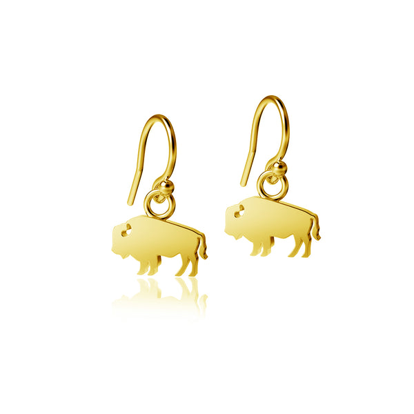 Buffalo Dangle Earrings - Gold